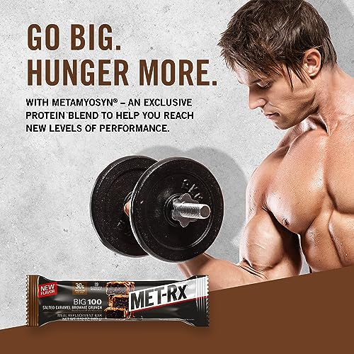 Pure Protein, Met-Rx Big 100 Salted Caramel Brownie Bar, 9 Count