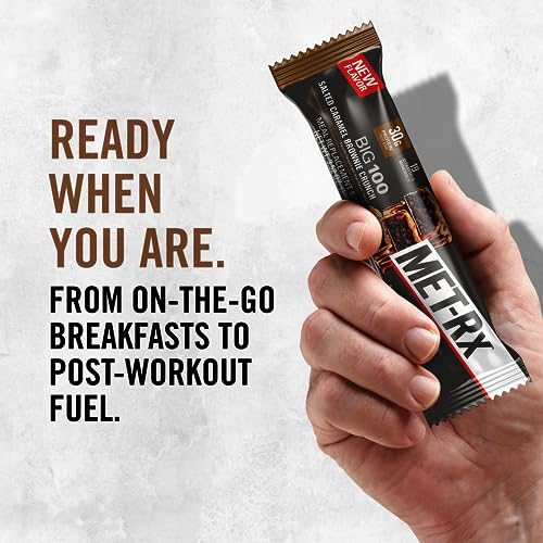 Pure Protein, Met-Rx Big 100 Salted Caramel Brownie Bar, 9 Count