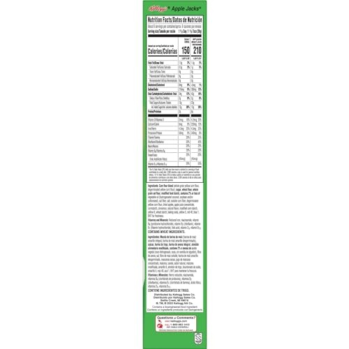 Kellogg S Apple Jacks Breakfast Cereal  Kids Cereal  Family Breakfast  Original  8.9oz Box (1 Box)