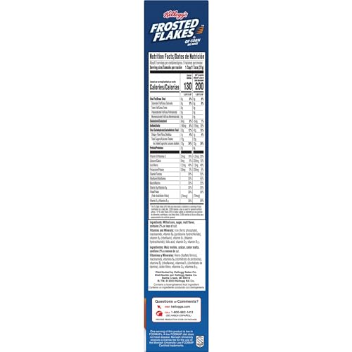 Kellogg S Frosted Flakes Breakfast Cereal  Fat Free  12 Oz
