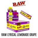 🍇 3 X Raw Lyrical Lemonade Grape King Size Wide Organic Hemp Rolling Paper 🍇