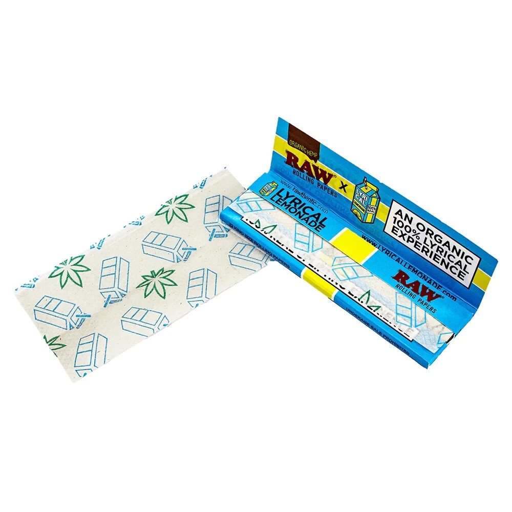 🤤 50 X Raw Lyrical Lemonade King Size Wide Organic Hemp Papers 🔥 Full Box 🔥