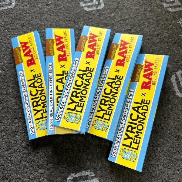 🤤 50 X Raw Lyrical Lemonade King Size Wide Organic Hemp Papers 🔥 Full Box 🔥