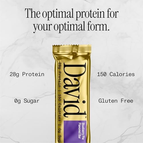 David Protein Blueberry Pie High Protein Bars - 28g Protein - 12ct