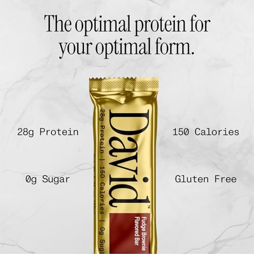 David Protein Fudge Brownie High Protein Bars - 28g Protein - 12ct