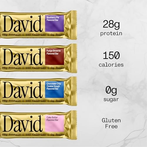 David Protein Fudge Brownie High Protein Bars - 28g Protein - 12ct