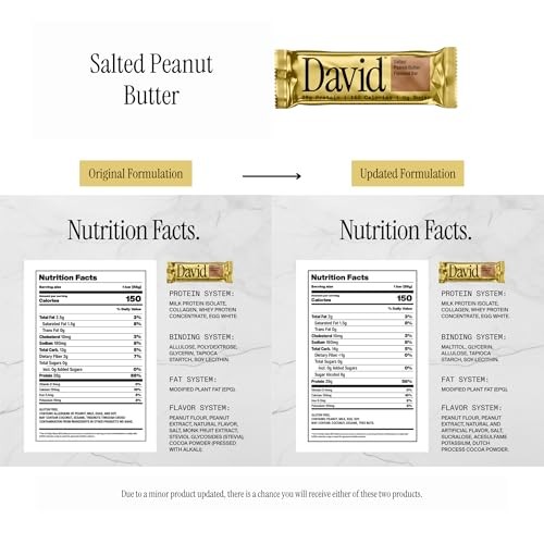 David Protein Salted Peanut Butter High Protein Bars - 28g Protein - 1 Carton/12ct
