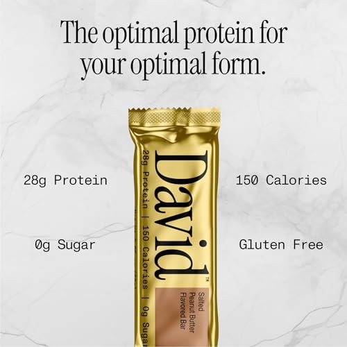 David Protein Salted Peanut Butter High Protein Bars - 28g Protein - 1 Carton/12ct