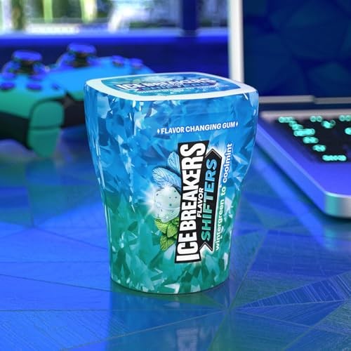 ICE BREAKERS Flavor Shifters Wintergreen to Coolmint Flavored Sugar Free Chewing Gum Bottles, 3.24 Oz (40 Pieces, 6 Count)