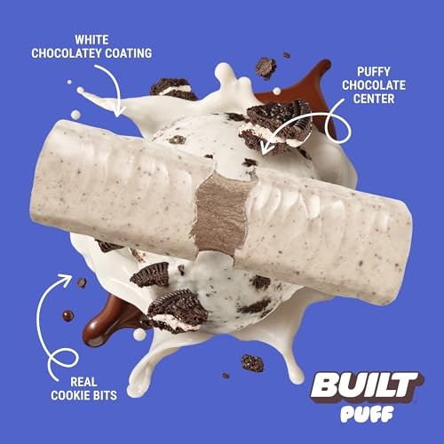 Built Bar BUILT Protein Bars - Cookies 'N Cream Puff - 17g Protein - 12ct