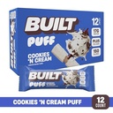 Built Bar BUILT Protein Bars - Cookies 'N Cream Puff - 17g Protein - 12ct