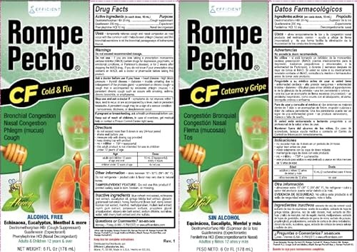 Rompe, Efficient Cold and Flu Multi Symptom Relief with Honey, 6 Oz