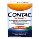 Contac Cold & Flu Medicine, Multi-Symptom Relief for Fever, Sore Throat, Runny Nose & Cough, 8 Liquid Gels