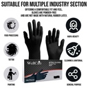 Black Nitrile Industrial Disposable Gloves 4.5Mil, Latex/Powder Free 200-1000 Ct