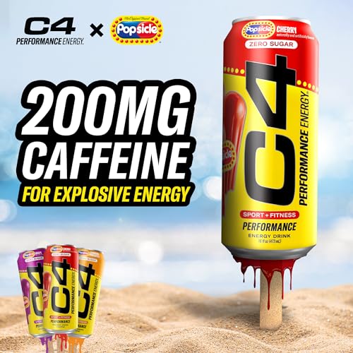 C4 Performance Energy Cherry Popsicle  12 Pack of 16oz Cans