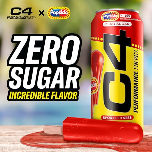 C4 Performance Energy Cherry Popsicle  12 Pack of 16oz Cans