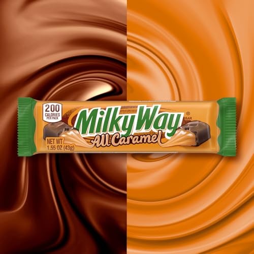 MILKY WAY All Caramel Milk Chocolate Bar Caramel Candy Full Size Bar, 1.55 Oz Single Pack, 24 Count