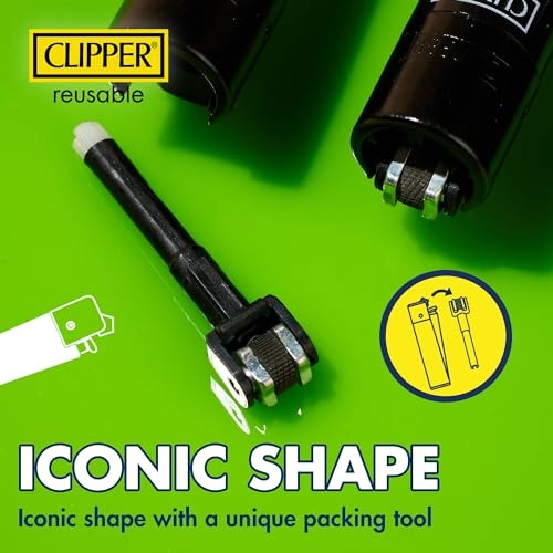 Clipper - Classic Large Reusable Lighter - Iconic Premium Refillable Lighters Bulk Pack - Replace Butane, Flint, and Spark Wheel for Unlimited Lights 