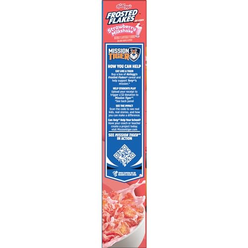 Kellogg's, Frosted Flakes Strawberry Milkshake Breakfast Cereal, 11.6 Oz (Case of 12)