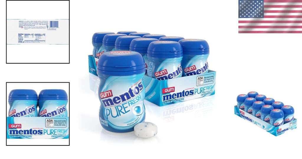 Miniature Sugar-Free Fresh Mint Chewing Gum Pack - 10 Pieces of Pure Bliss