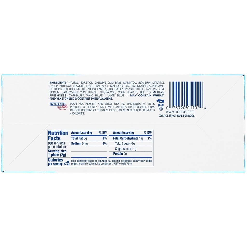 Miniature Sugar-Free Fresh Mint Chewing Gum Pack - 10 Pieces of Pure Bliss