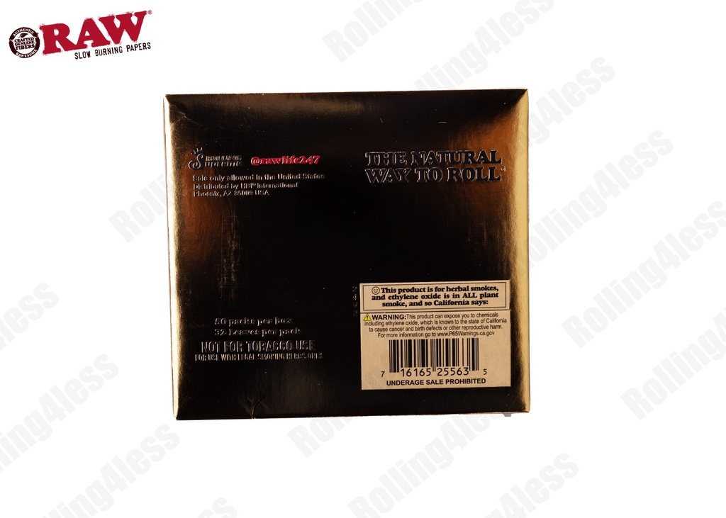 AUTHENTIC Raw Classic Ethereal KINGSIZE SLIM  Unrefined Rolling Papers 50 Packs