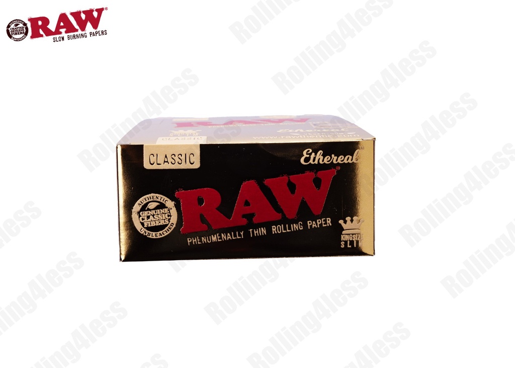 AUTHENTIC Raw Classic Ethereal KINGSIZE SLIM  Unrefined Rolling Papers 50 Packs
