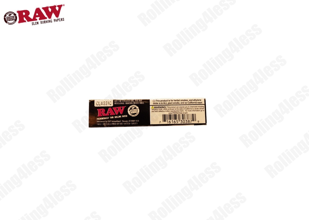 AUTHENTIC Raw Classic Ethereal KINGSIZE SLIM  Unrefined Rolling Papers 50 Packs