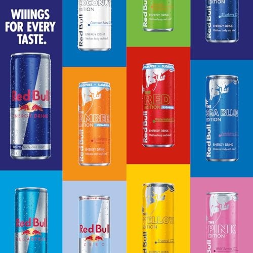 Red Bull Wild Berries, Pink Edition, with 114mg Caffeine Plus Taurine & B Vitamins, 12 Fl Oz, 6 Packs of 4 Cans (Pack of 24)