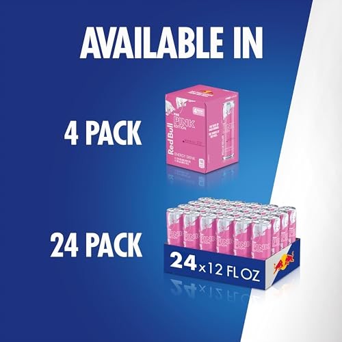 Red Bull Wild Berries, Pink Edition, with 114mg Caffeine Plus Taurine & B Vitamins, 12 Fl Oz, 6 Packs of 4 Cans (Pack of 24)