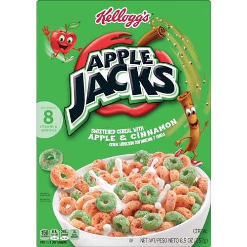 Kellogg's, Apple Jacks Cereal, 8.9 Oz (Case of 18)