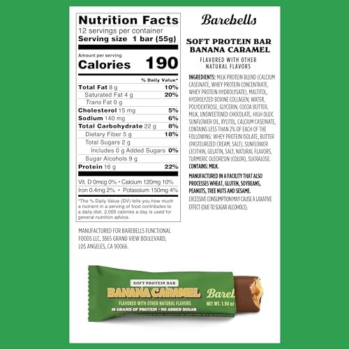 Barebells Soft Protein Bars Banana Caramel 12 Bars