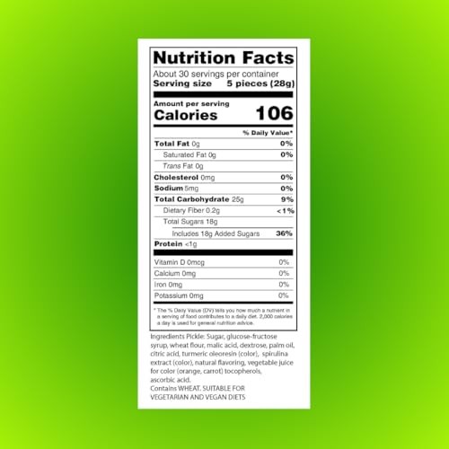 Sour Power Pickle Candy Straws, 1.75 Oz (Pack of 24), Vegan Sour Pickle Straws Since 1985, Dill Pickle Flavored Soft Chewy Sweet Tart, Non-GMO Gelatin