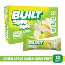 Built Bar, Sour Puff Protein Bars, Green Apple Crush, Collagen, on-the-go Snacks, Sour Candy Snack, 12 Pack