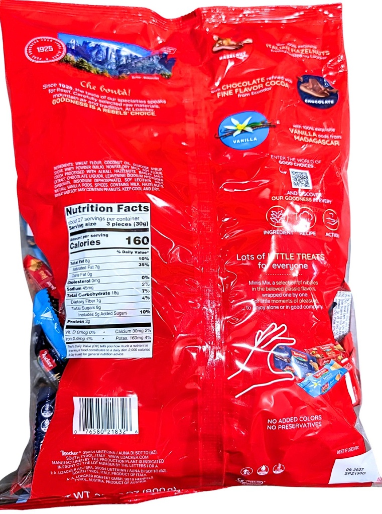 Loacker Minis Wafer Cookies Variety 28.22 Oz EXP 09/2027