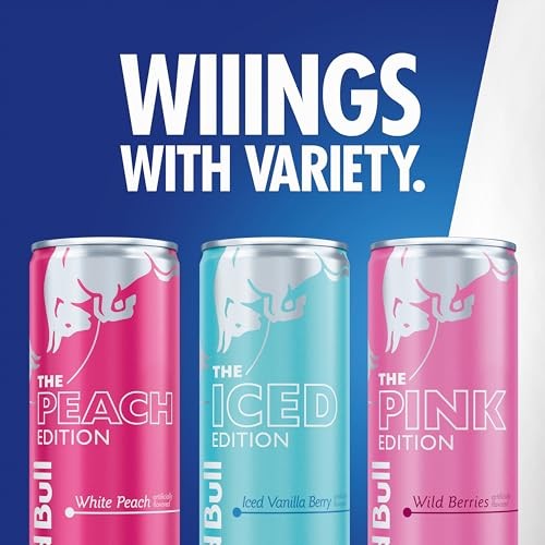 Red Bull Energy Drink Variety Pack  Peach  Iced Vanilla Berry  Pink