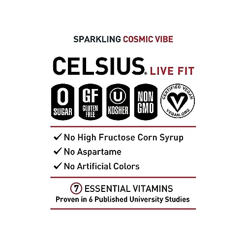 CELSIUS Sparkling Cosmic Vibe  Functional Energy Drink 12 Fl Oz Can (Pack of 12)