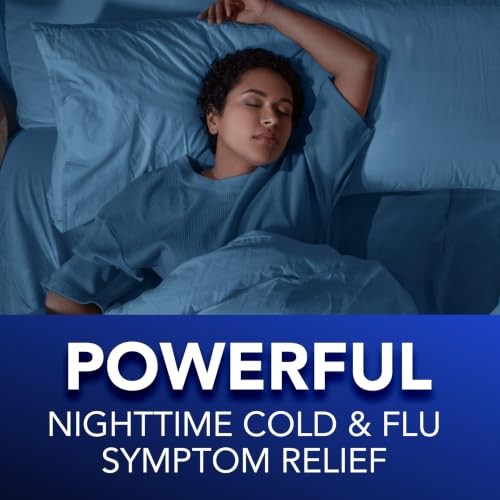 Vicks NyQuil Intense Flu Rapid Release LiquiCaps, Fast Flu Symptom Relief, Multi-Symptom Nighttime Relief for Body Aches, Fever, Headache, Sore Throat