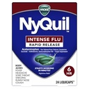 Vicks NyQuil Intense Flu Rapid Release LiquiCaps, Fast Flu Symptom Relief, Multi-Symptom Nighttime Relief for Body Aches, Fever, Headache, Sore Throat