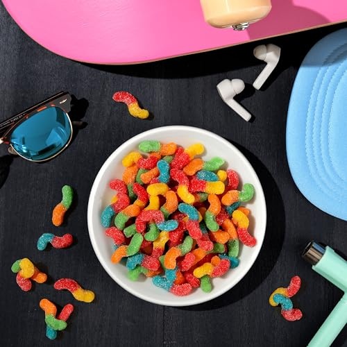 Trolli Sour Brite Crawlers Mini Sharepack, Sour Gummy Worms, 3.5 Ounce Packs (Pack of 12)