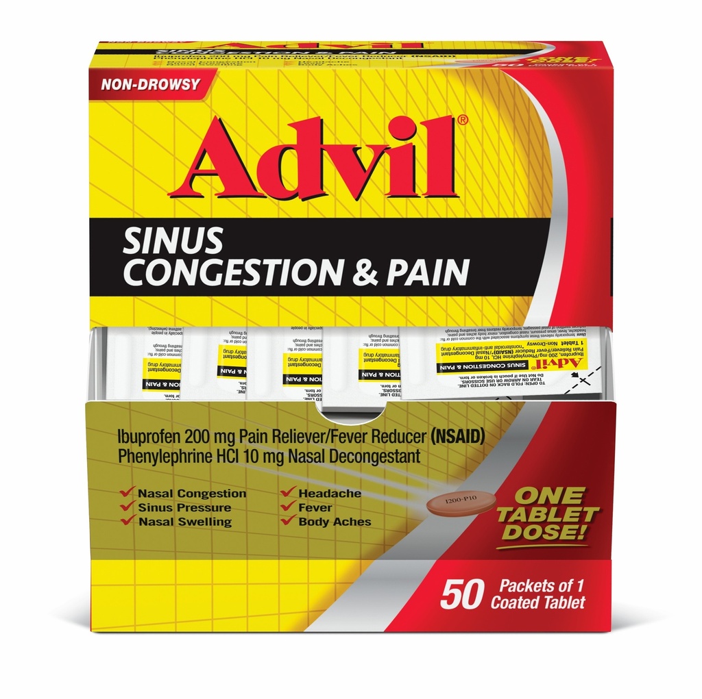 Advil Sinus Congestion and Pain Relief, 50/Box CT