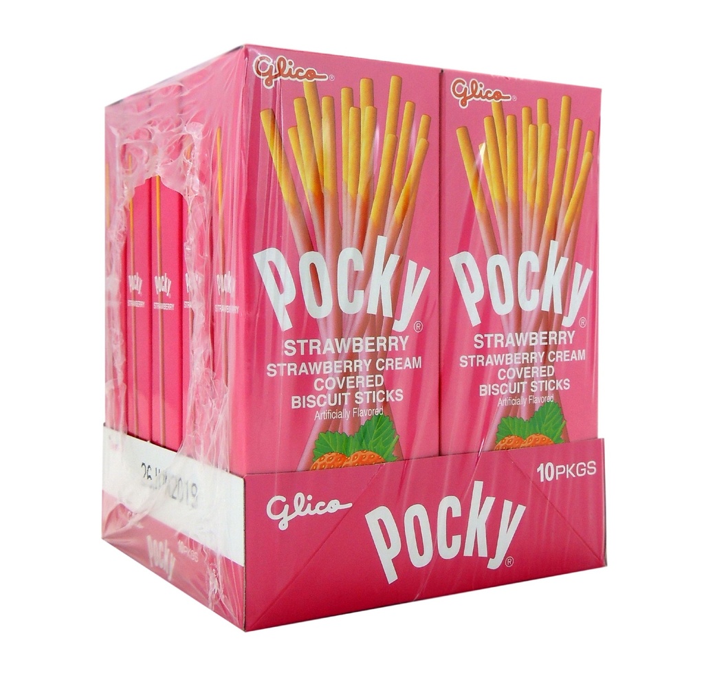 Pocky Strawberry Cream Covered Biscuit Sticks Ct
