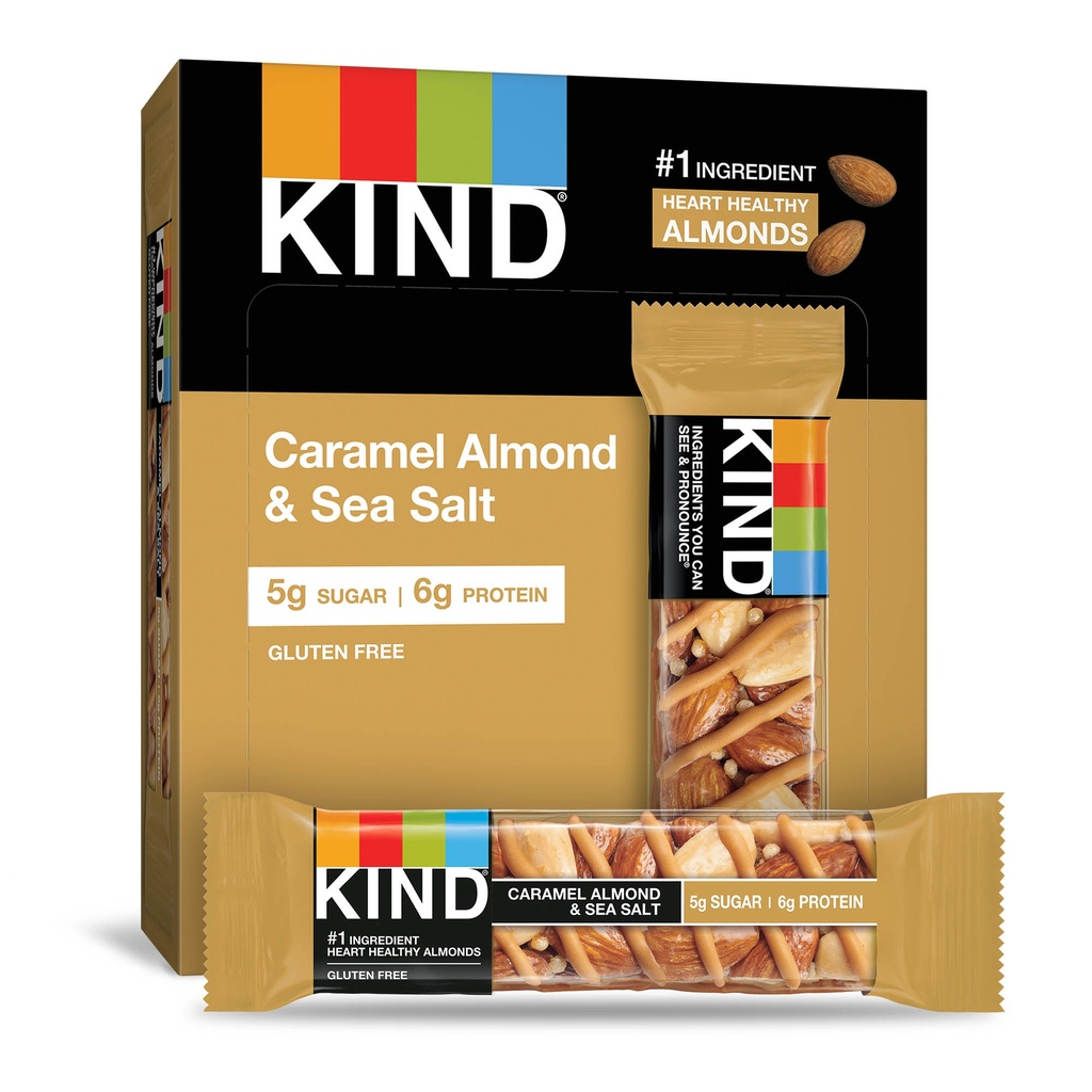 Kind Nut/SpiceBar,Caramel,Almond,SeaSalt,PK12 