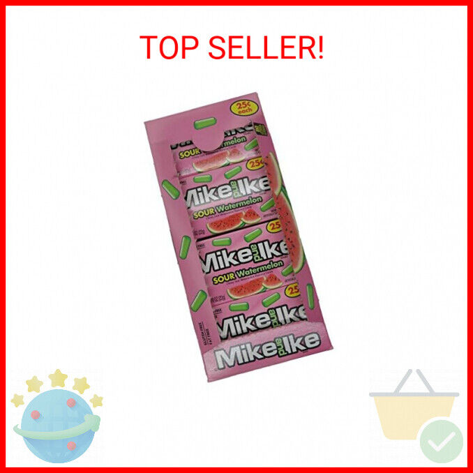 Mike and Ike Sour Watermelon Chewy Candies 0.78 Oz. Box 24ct