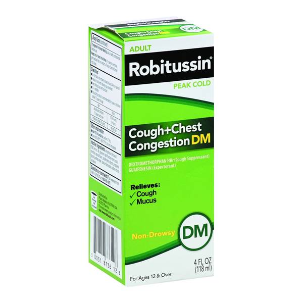 Robitussin Adult Cough DM Liquid - Raspberry 3CT