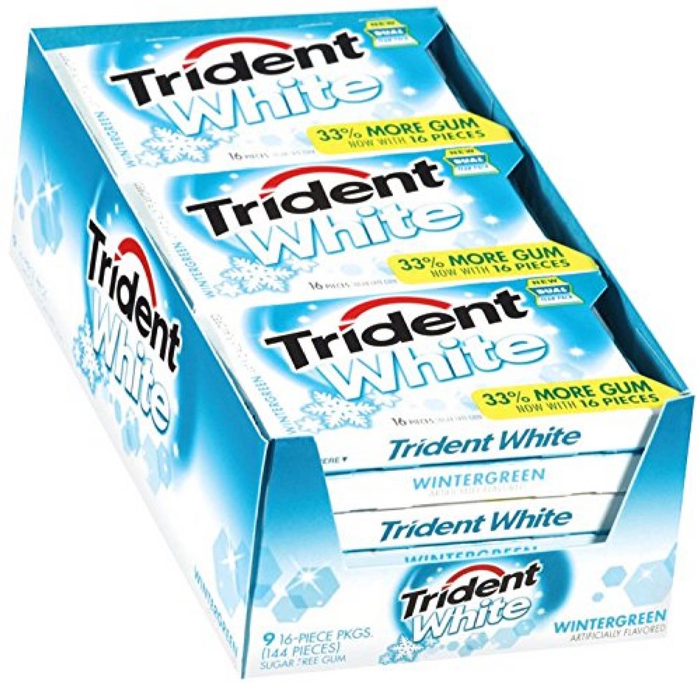 Trident White Gum Wintergreen Sugar Free 