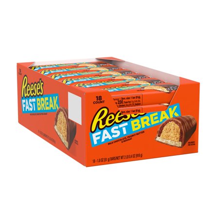 Reese S Fast Break Peanut Butter Nougat Candy 18ct