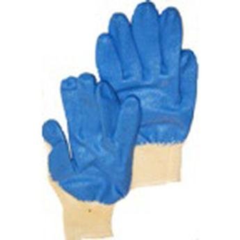 Polyester Knit Gloves  Palm/ Finger Pvc Blue Coated  Firm Grip (10 Pair/pack) (blue)