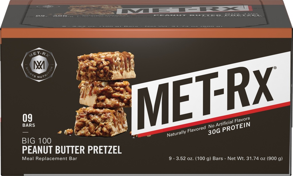 MET-Rx Peanut Butter Pretzel, 9 Bars 