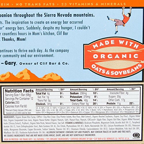 Clif Bar Crunchy Peanut Butter, 2.4 Oz, 12 Count